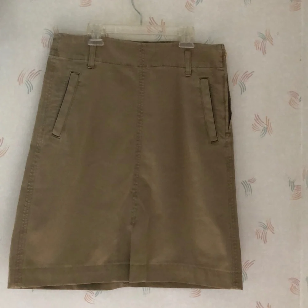 J Crew Cotton Khaki Skirt size 8 - Picture 1 of 7